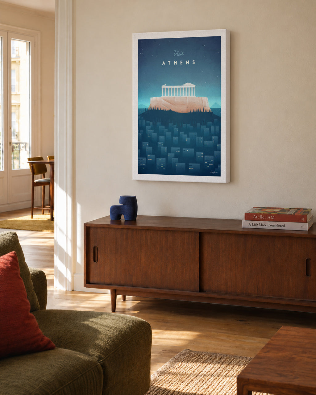 Athens - Unframed canvas in an interior