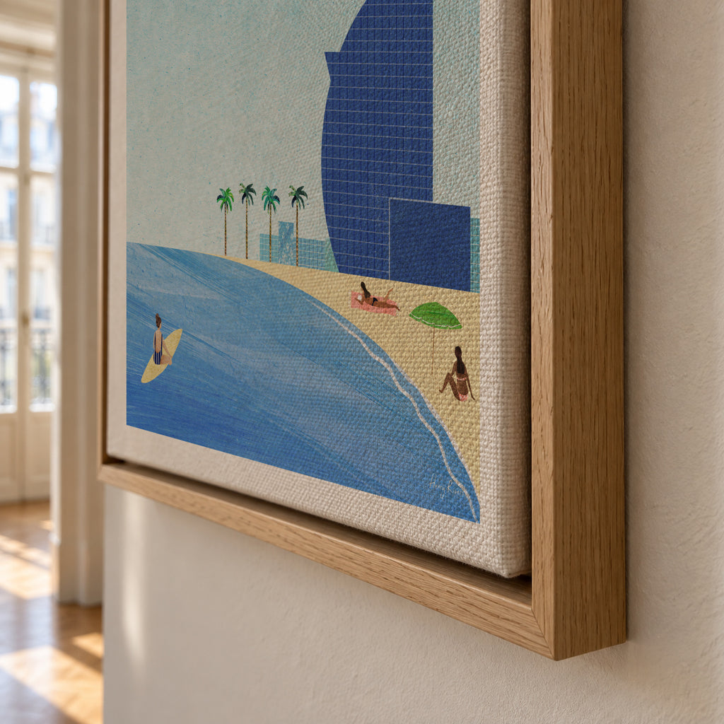 Barcelona II - Framed canvas detail