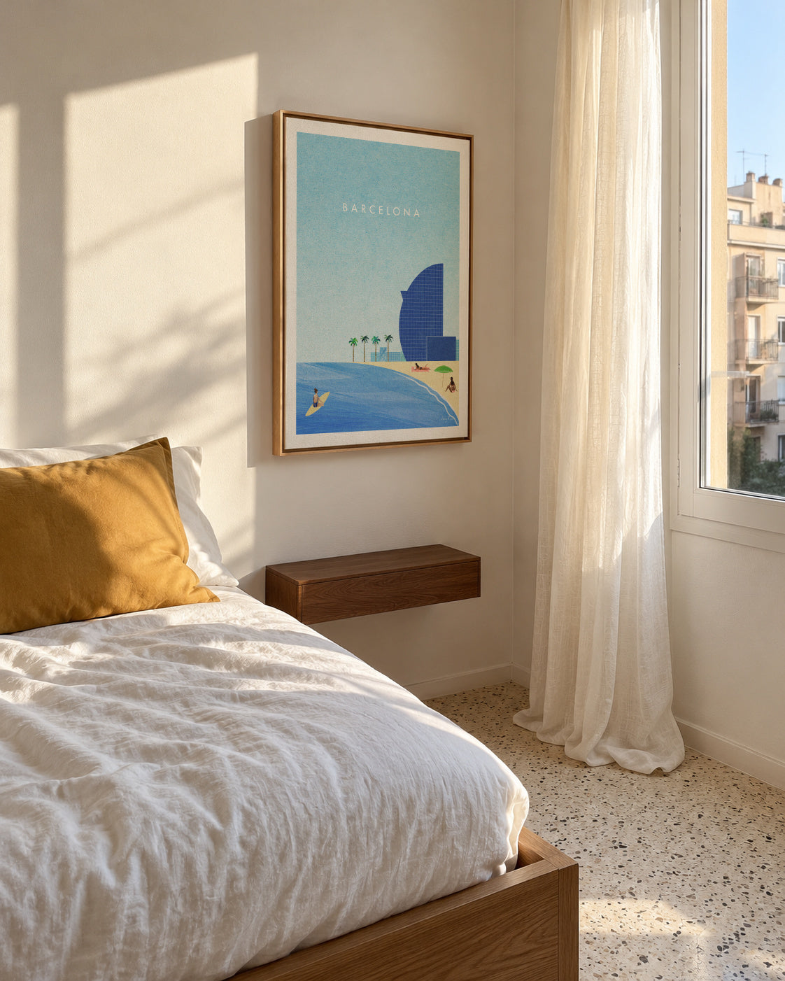 Barcelona II - Framed canvas in an interior