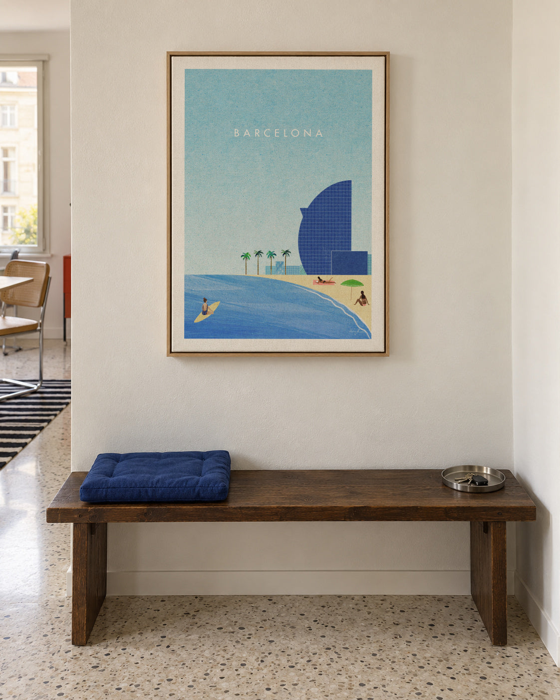 Barcelona II - Framed canvas in an interior