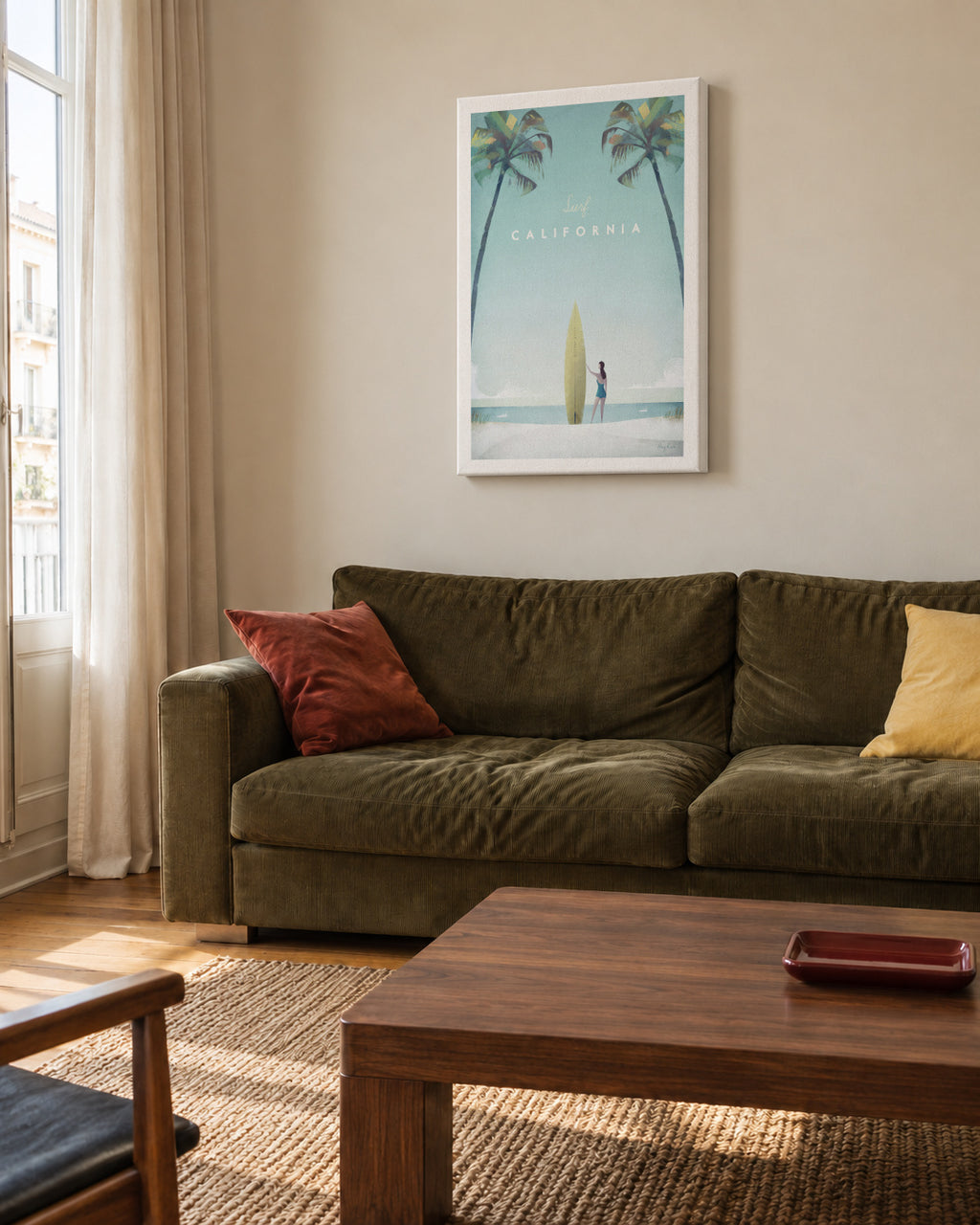California - Unframed canvas in an interior