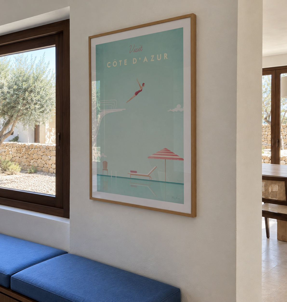 Cote d'Azur - Framed poster in an interior