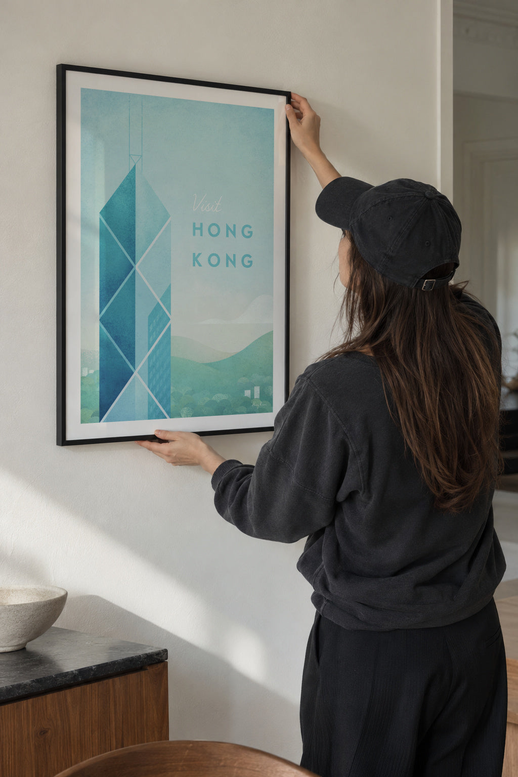Hong Kong - Framed poster in an interior