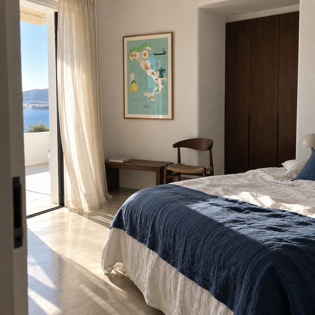 Italy Map - Framed poster in an interior