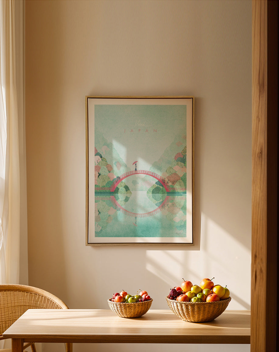 Japan II - Framed canvas in an interior
