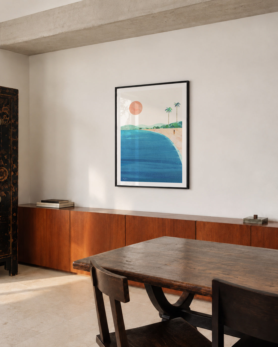 Paradise - Framed poster in an interior