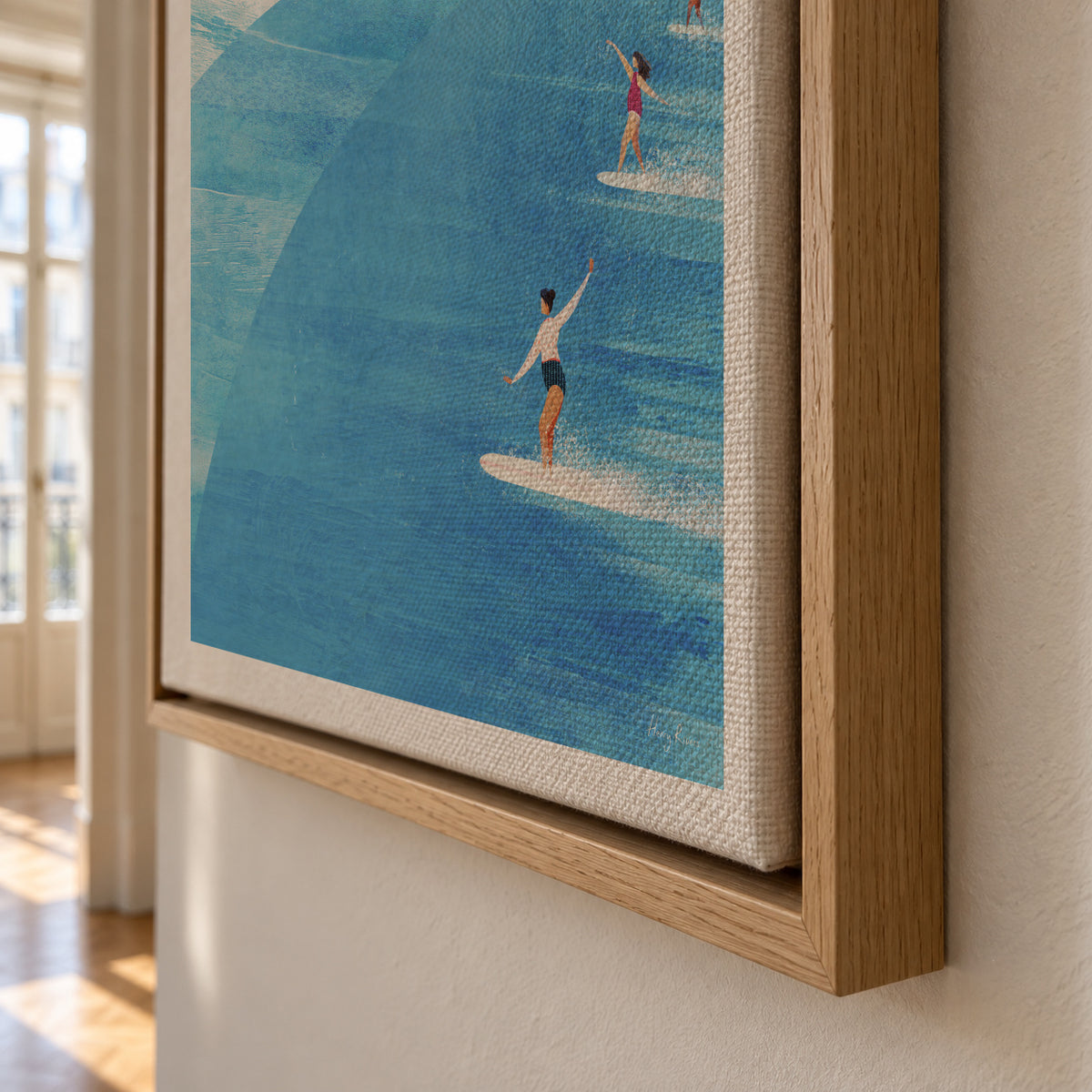 Surf Beach - Framed canvas detail