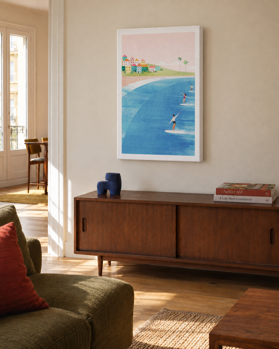 Surf Beach - Unframed canvas in an interior
