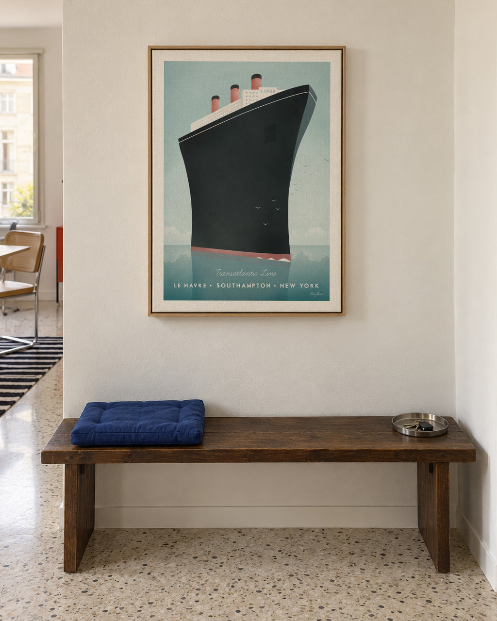 Transatlantic - Framed canvas in an interior