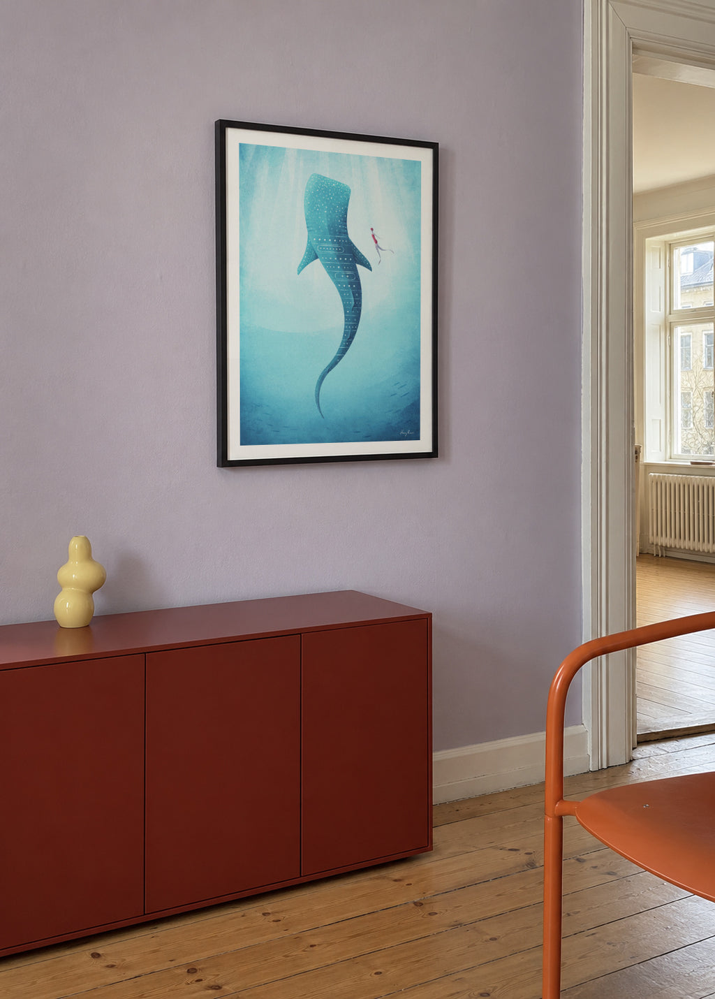 Whale Shark - Framed poster in an interior