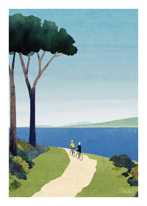 Cycling by the sea