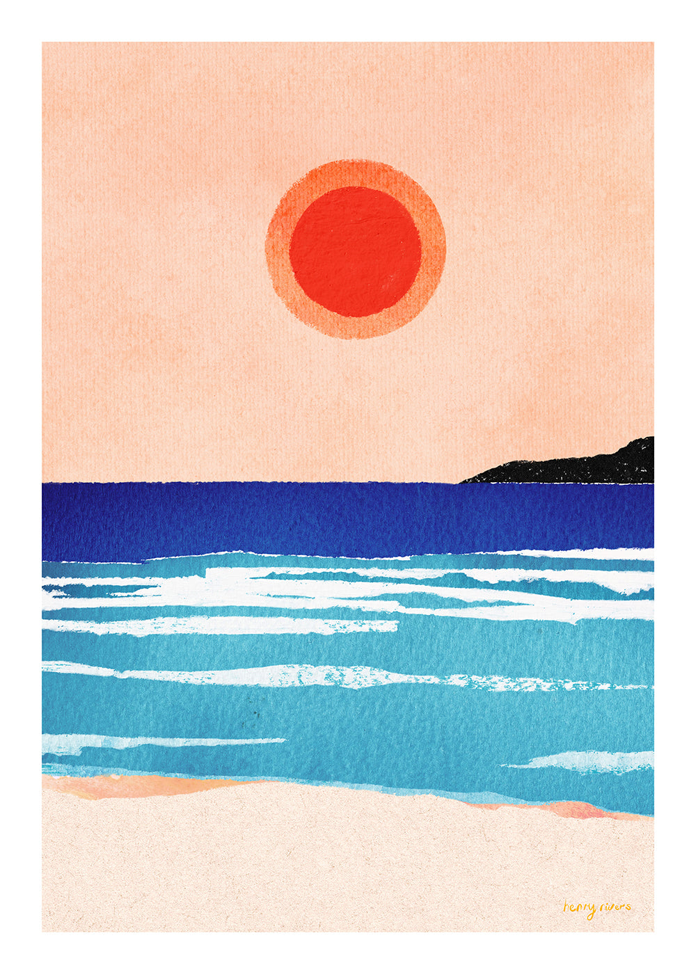 Ocean sunset- minimalist painting
