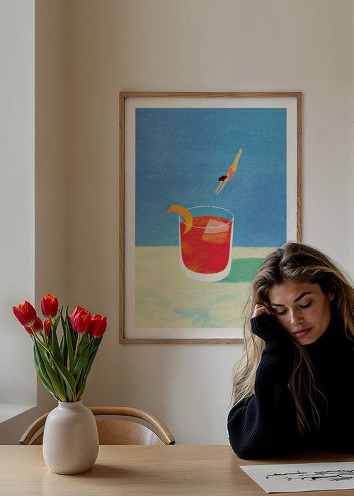 Negroni Please - Framed poster in an interior