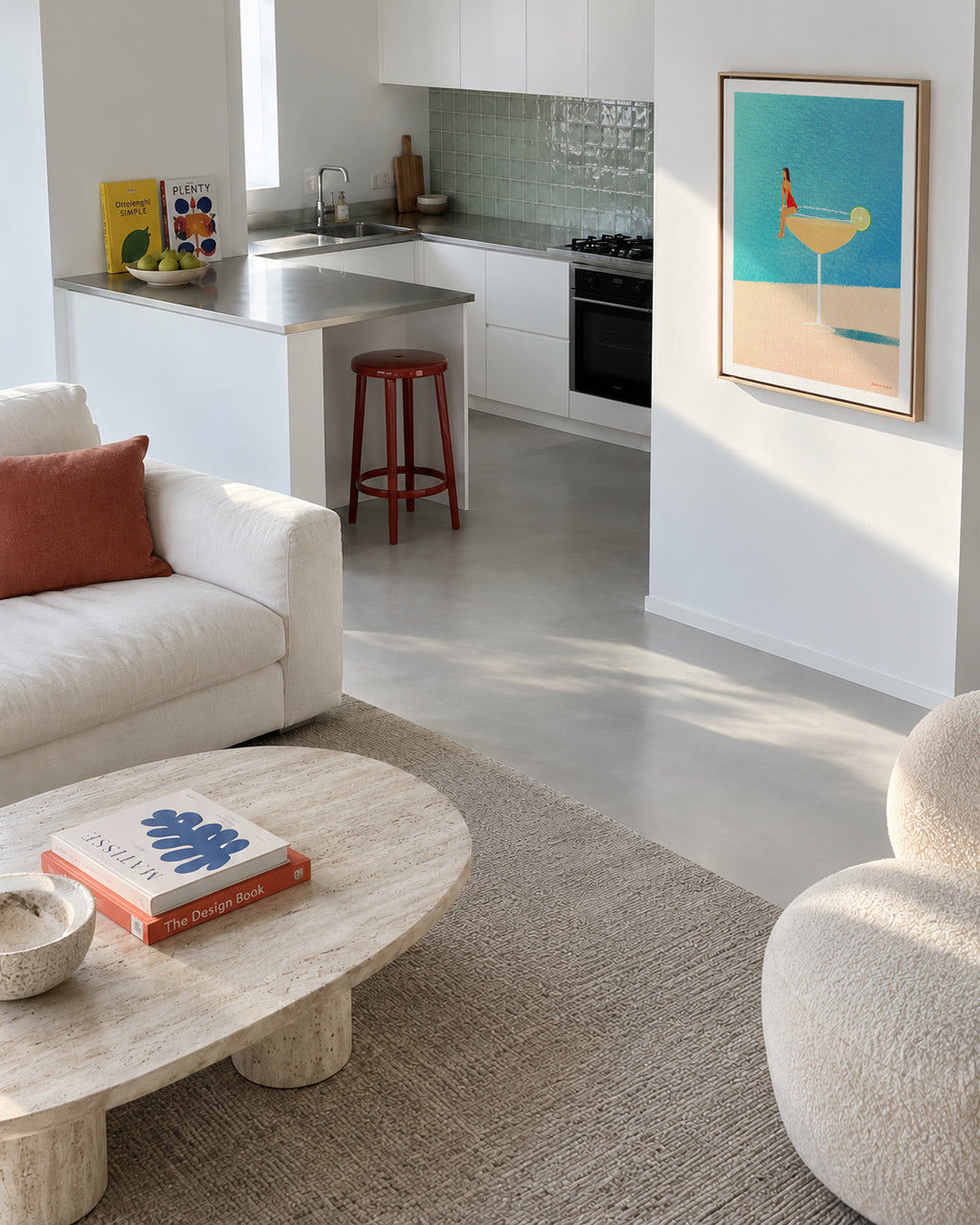 Poolside Margarita - Framed canvas in an interior