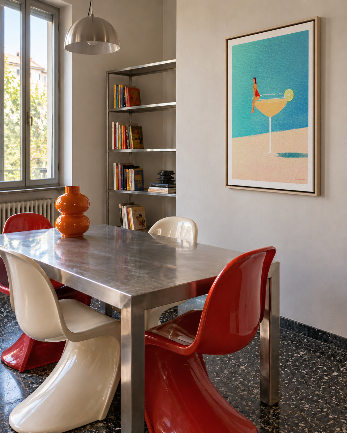 Poolside Margarita - Framed canvas in an interior