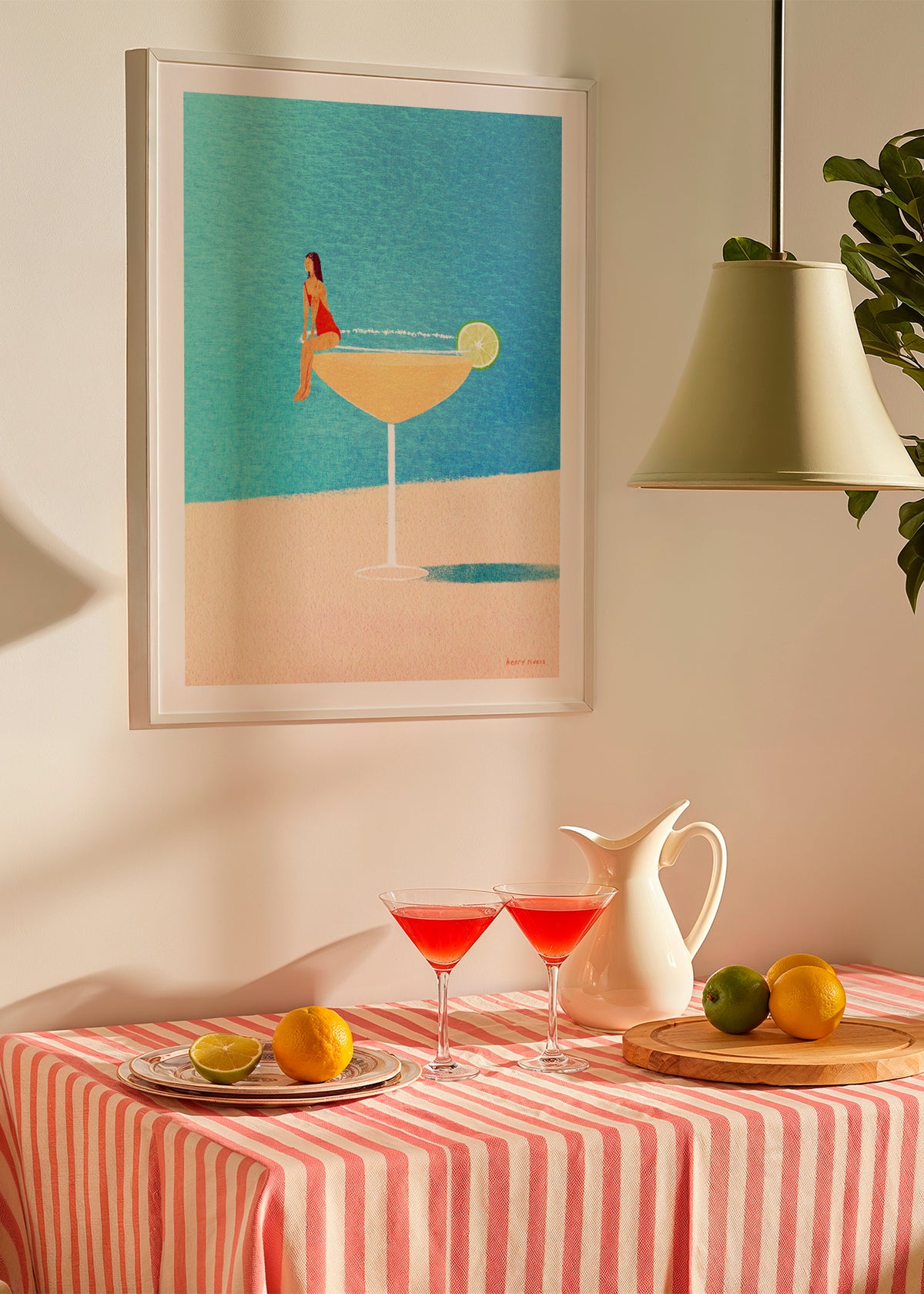 Poolside Margarita - Framed poster in an interior