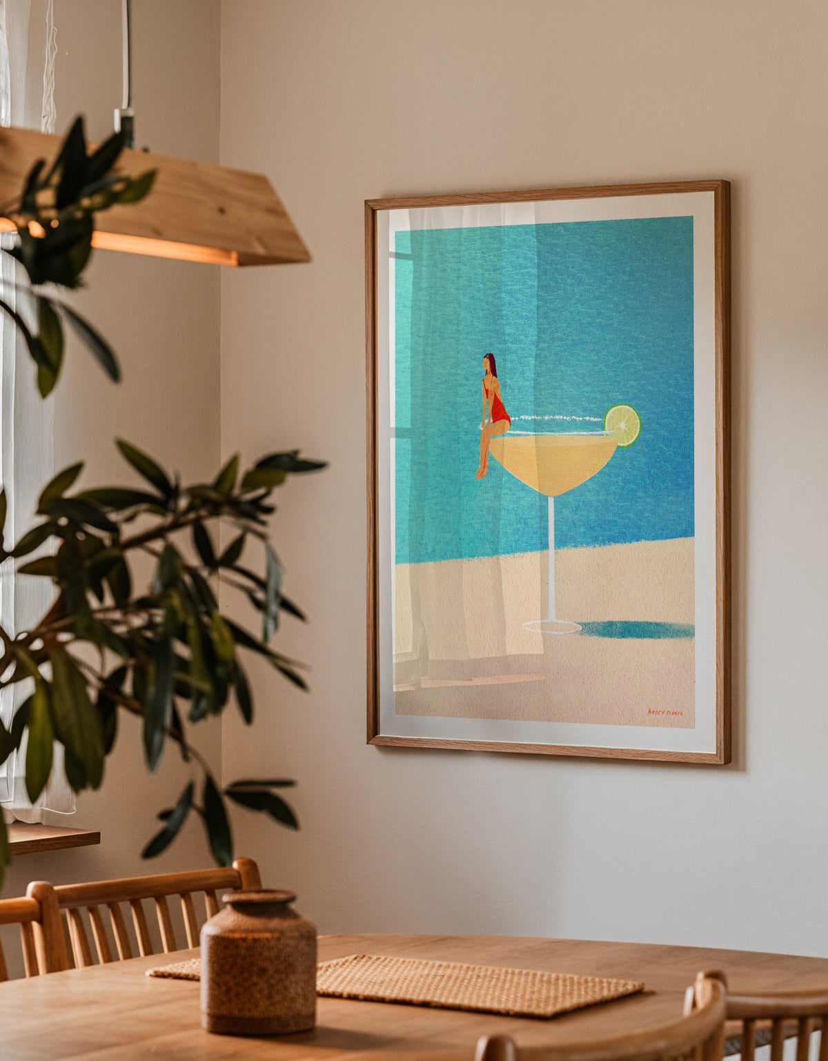 Poolside Margarita - Framed poster detail