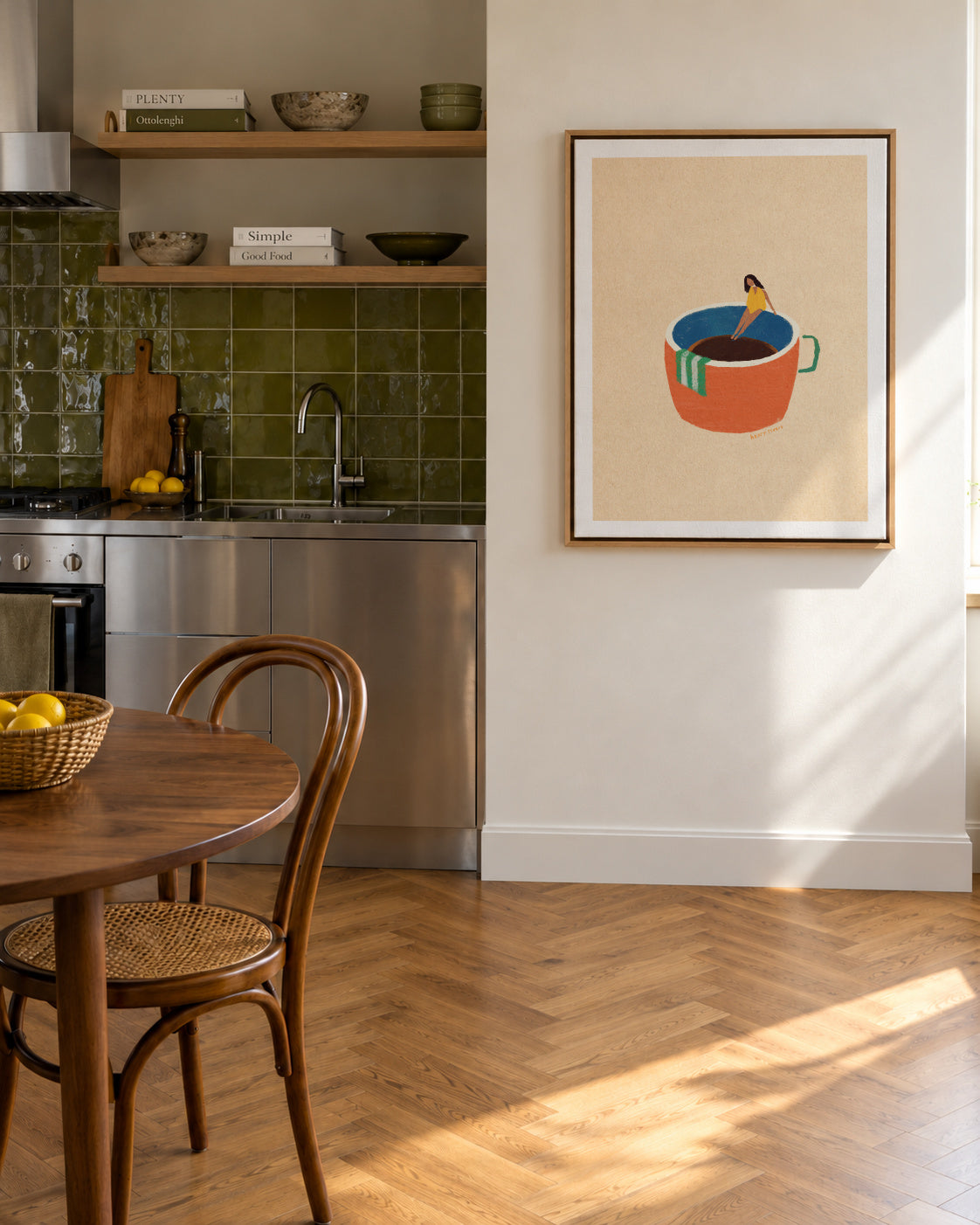 Espresso dip - Framed canvas in an interior