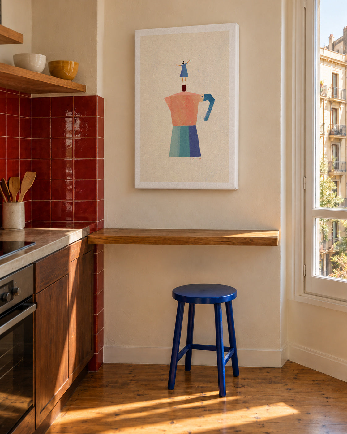 Good Morning Coffee - Unframed canvas in an interior