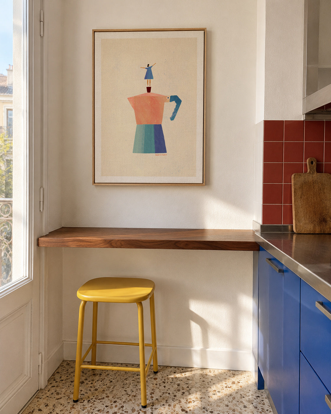 Good Morning Coffee - Framed canvas in an interior