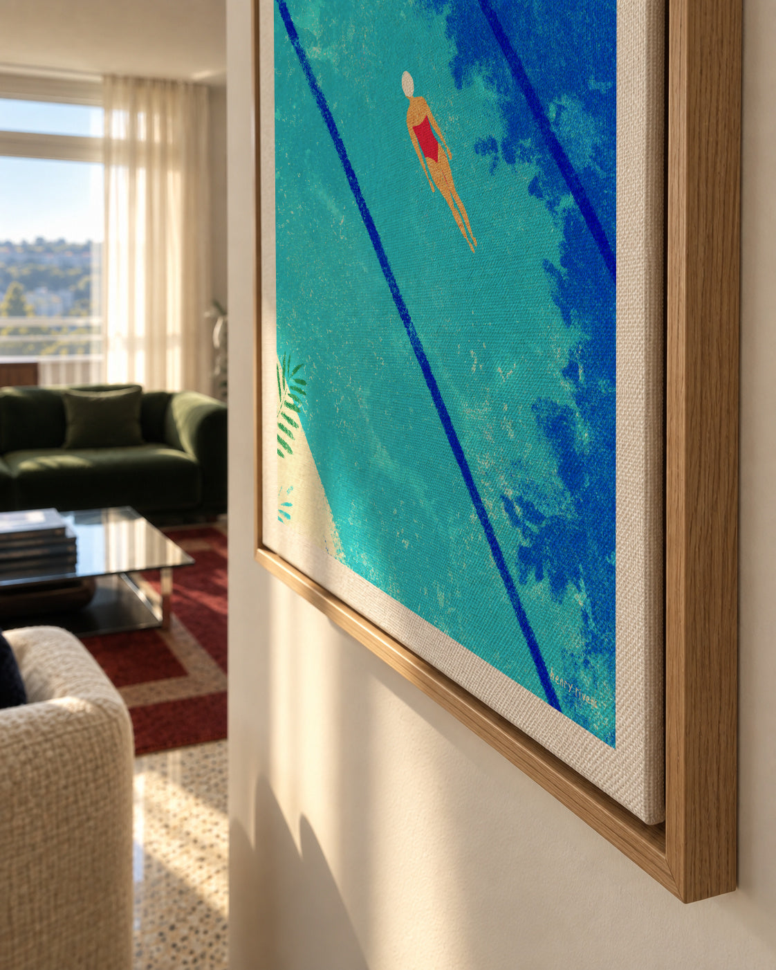 Calm under the surface - Framed canvas detail