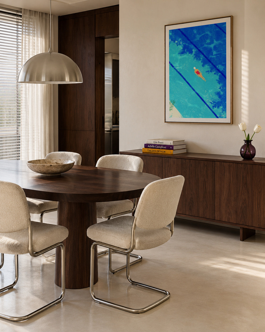 Calm under the surface - Framed canvas in an interior