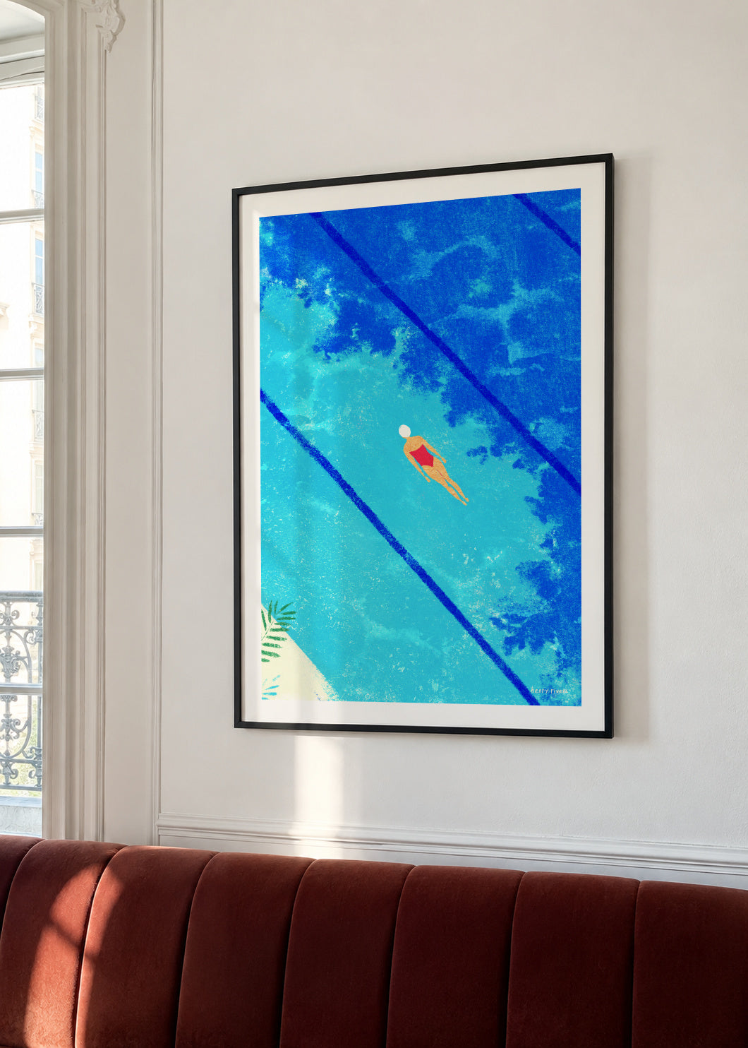 Calm under the surface - Framed poster in an interior