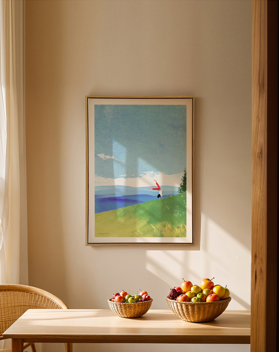 Hello summer - Framed canvas in an interior