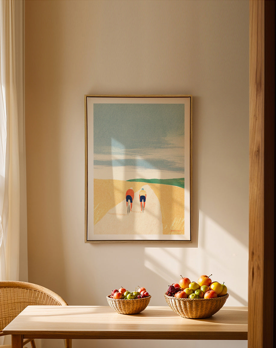 Cycle buddies - Framed canvas in an interior