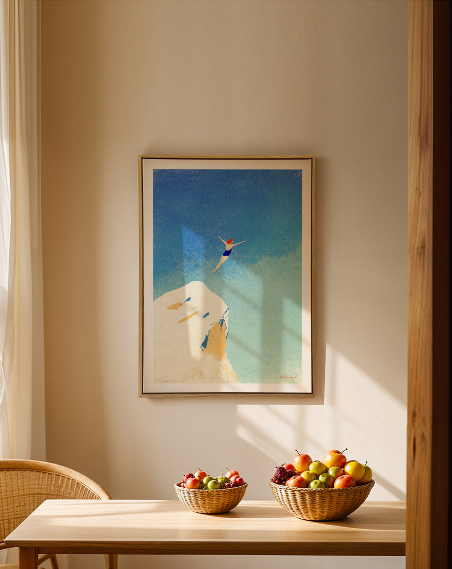 Flying - Framed canvas in an interior