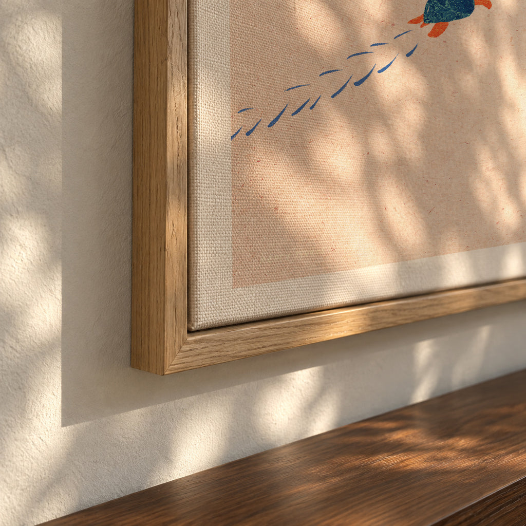 Following the sun - Framed canvas detail