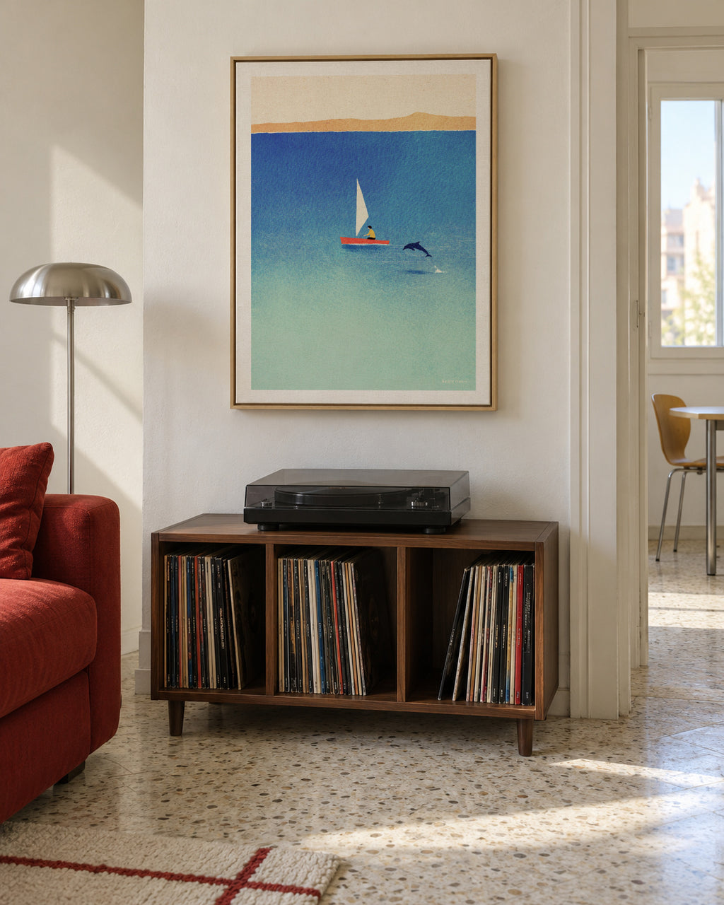 My dolphin friend - Framed canvas in an interior