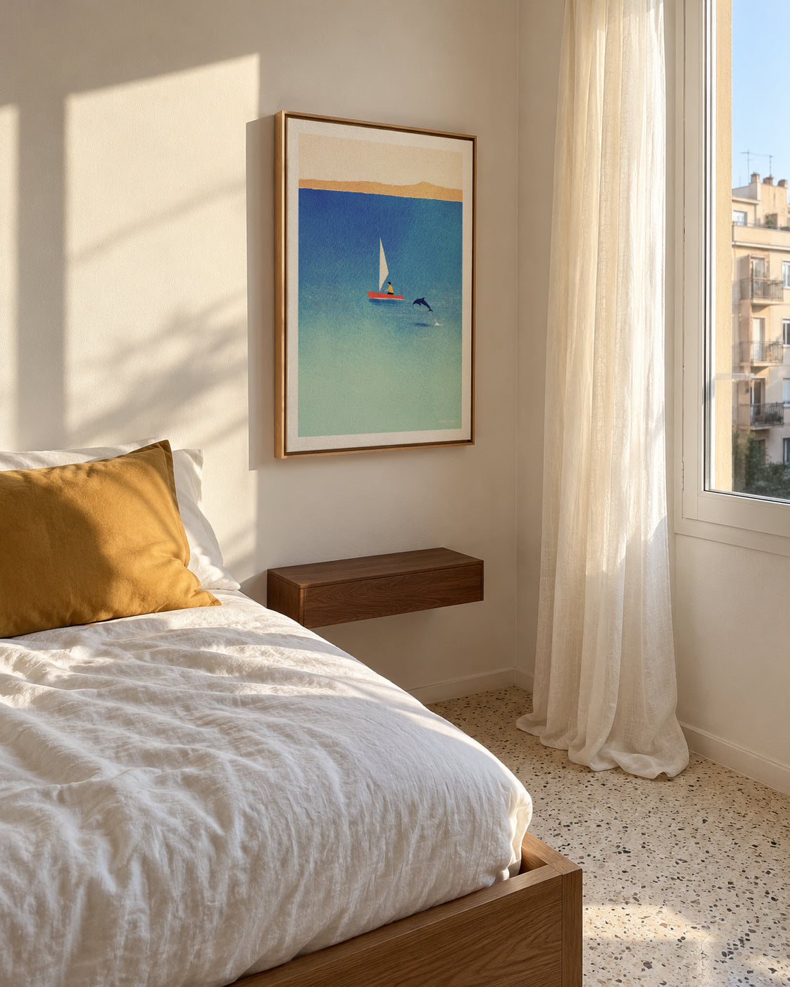 My dolphin friend - Framed canvas in an interior