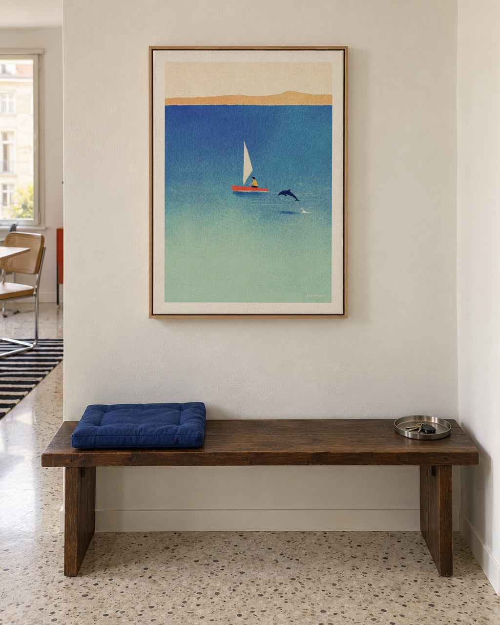 My dolphin friend - Framed canvas in an interior