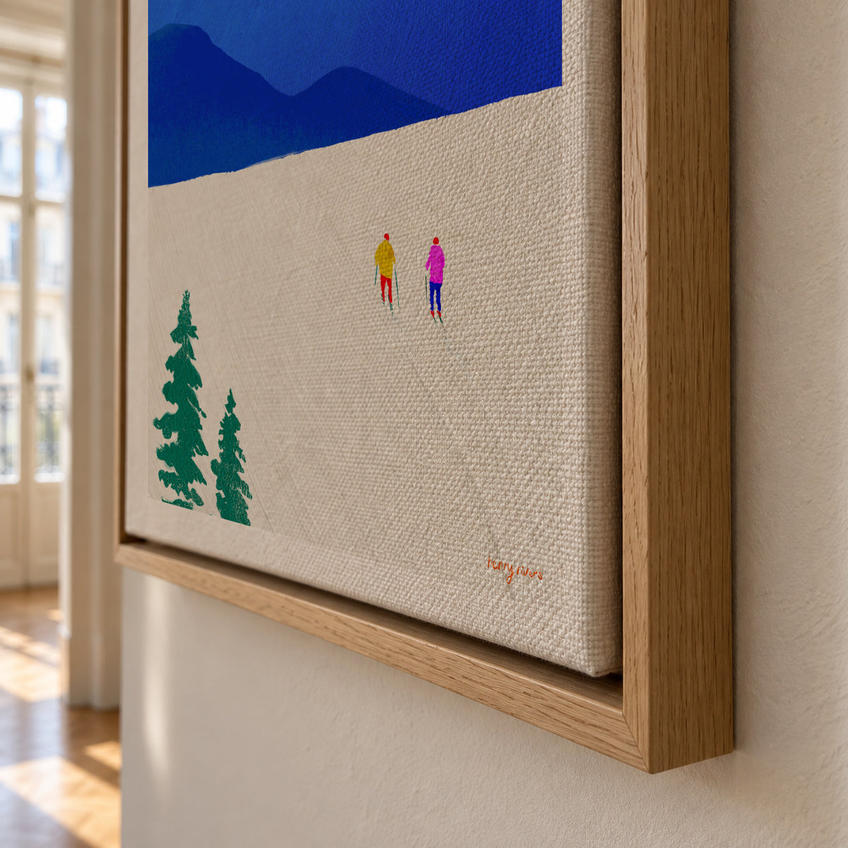 Ski buddies - Framed canvas detail