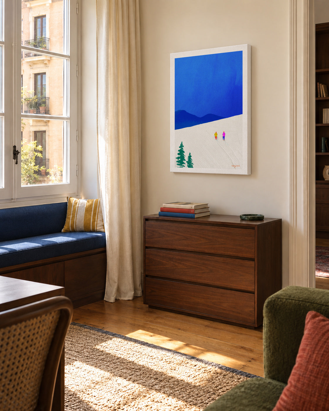 Ski buddies - Unframed canvas in an interior