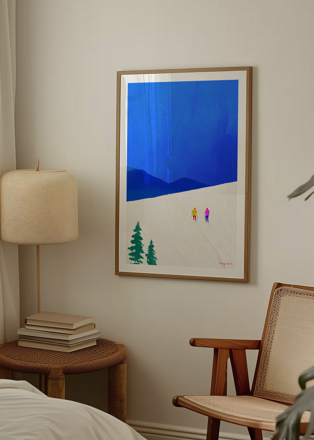 Ski buddies - Framed poster in an interior