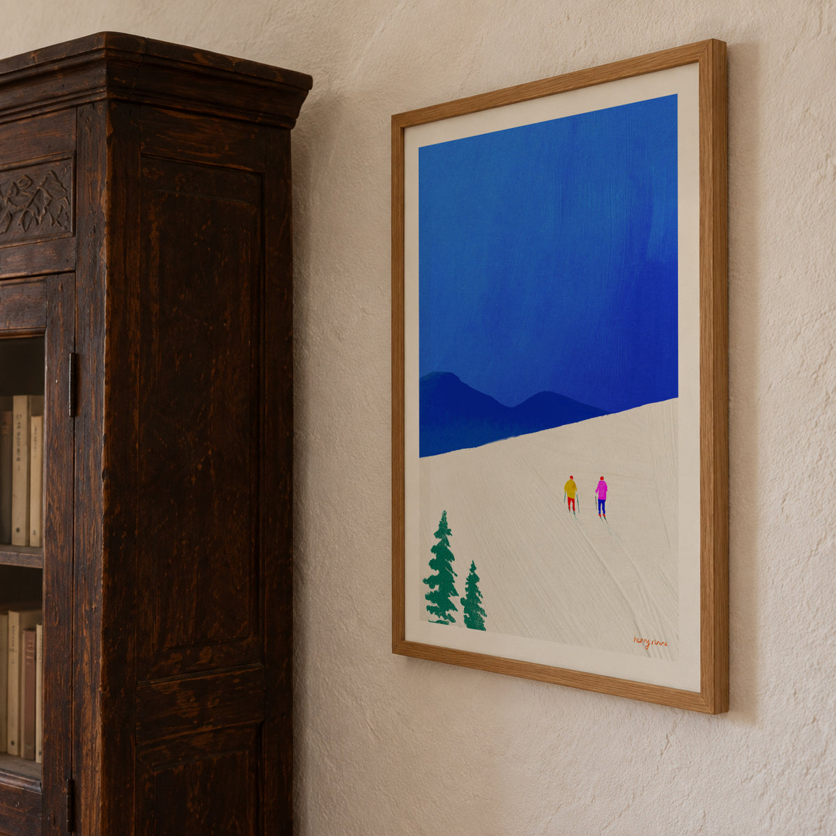 Ski buddies - Framed poster detail
