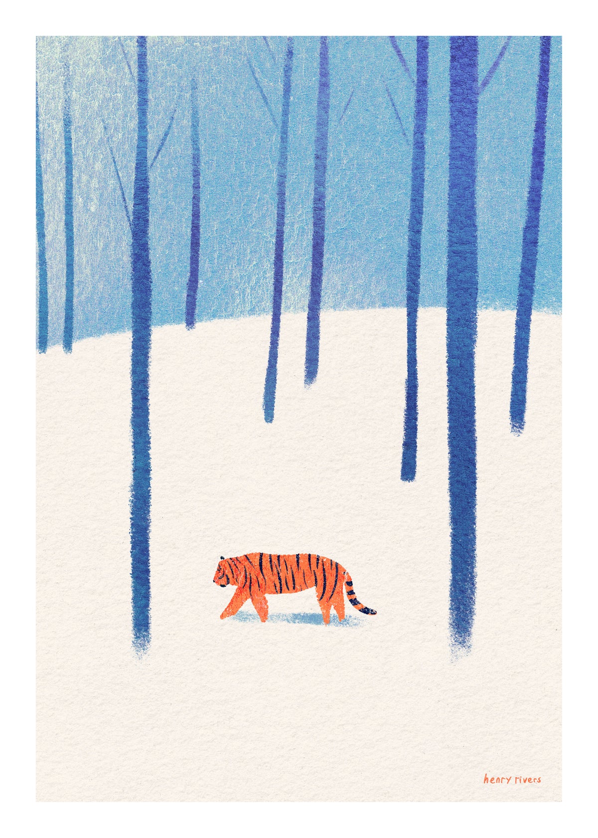 Tiger in the snow - Unframed art print