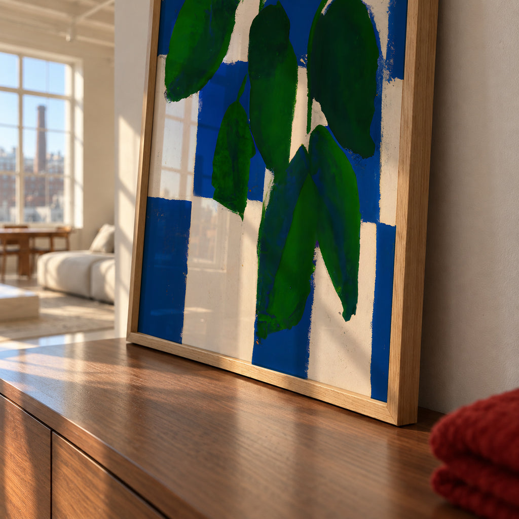 Checkered greenery - Framed poster detail