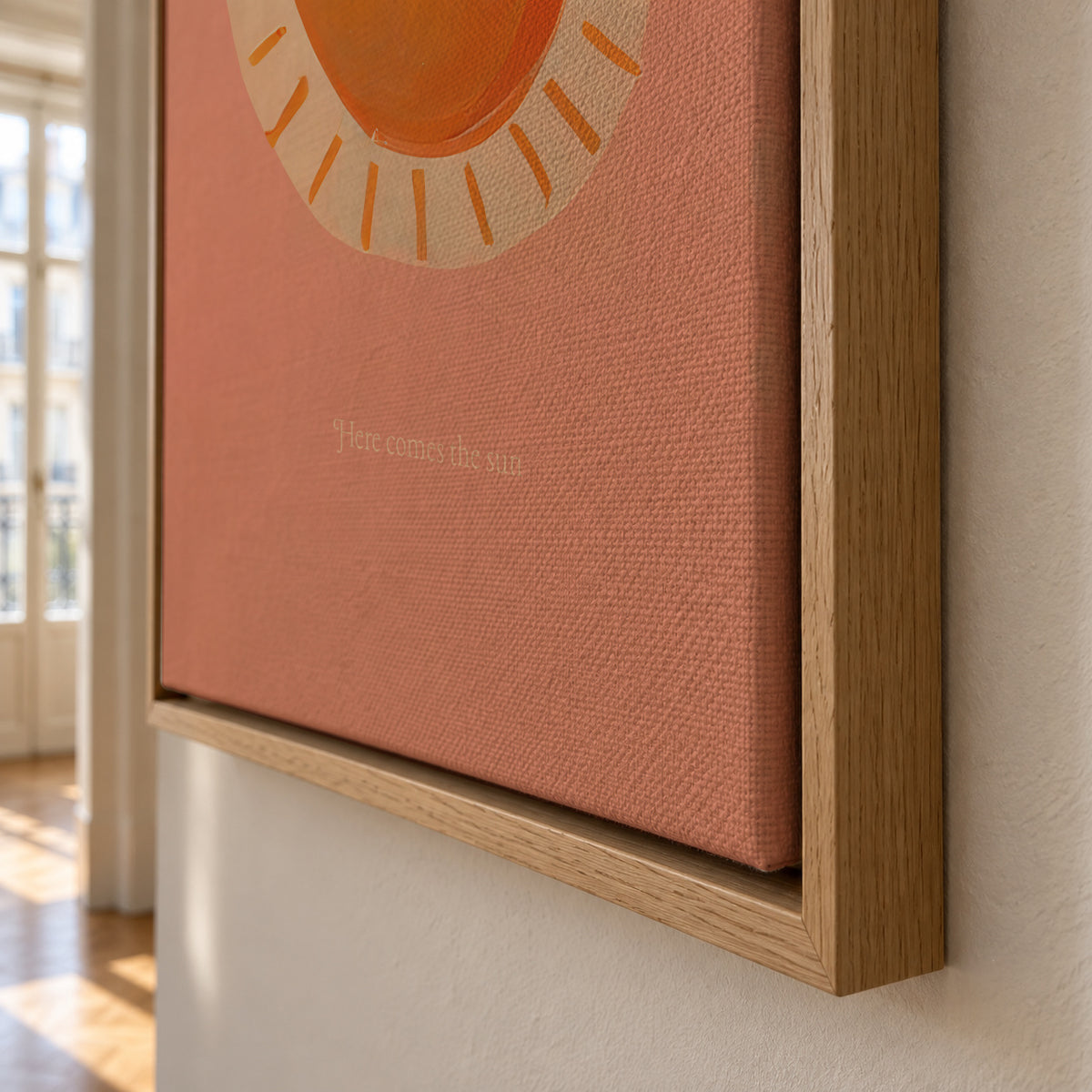 Here comes the sun - Framed canvas detail