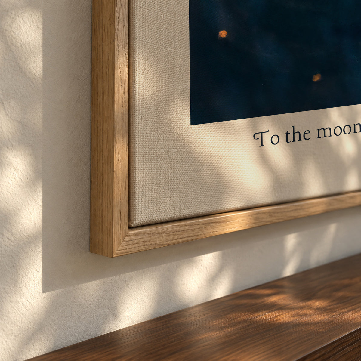 To the moon and back - Framed canvas detail