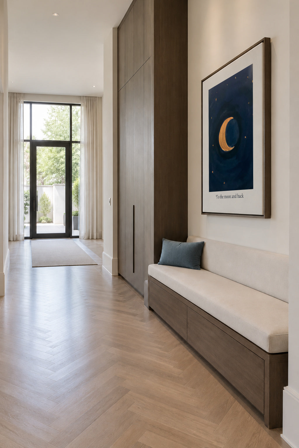 To the moon and back - Framed canvas in an interior