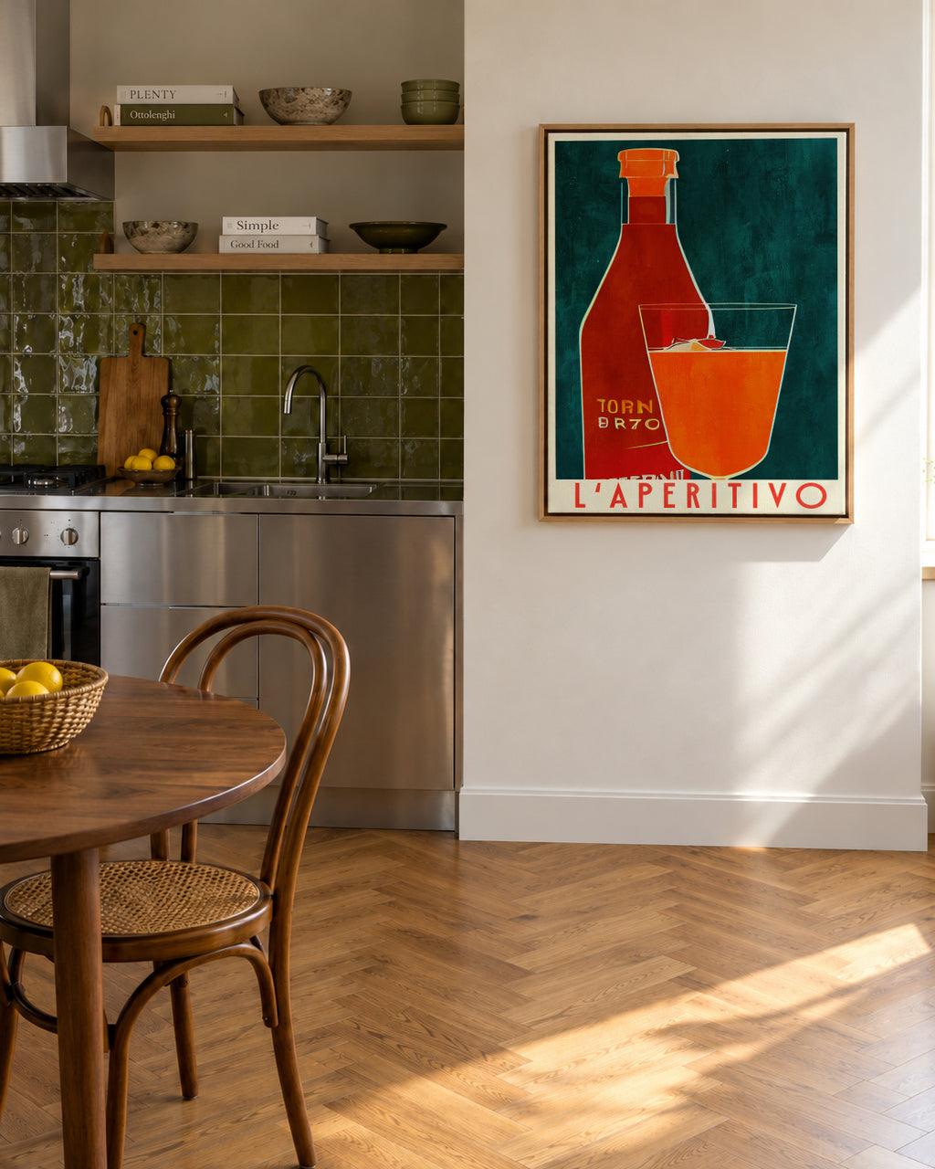L'Aperitivo - Framed canvas in an interior