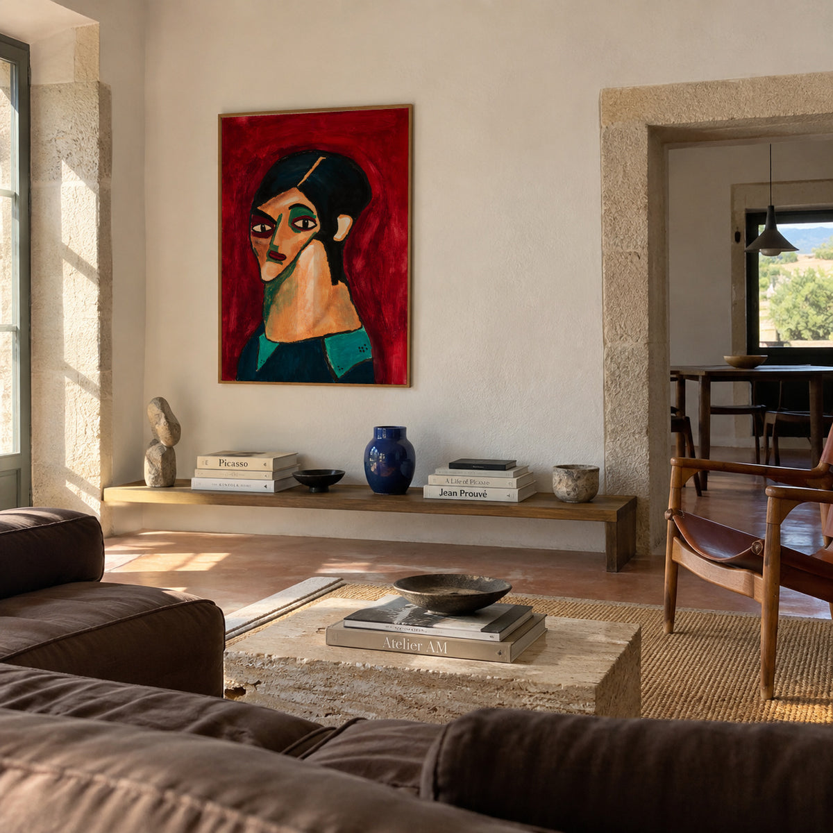 Ojos negros - Jesús Llorente - Framed poster in an interior