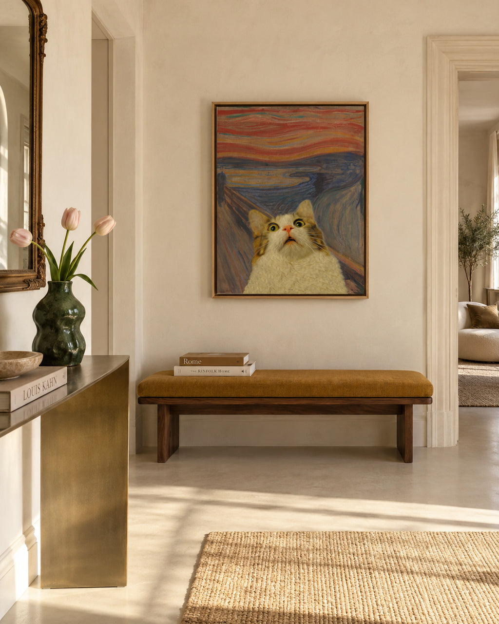 The Meow 02 - Framed canvas in an interior
