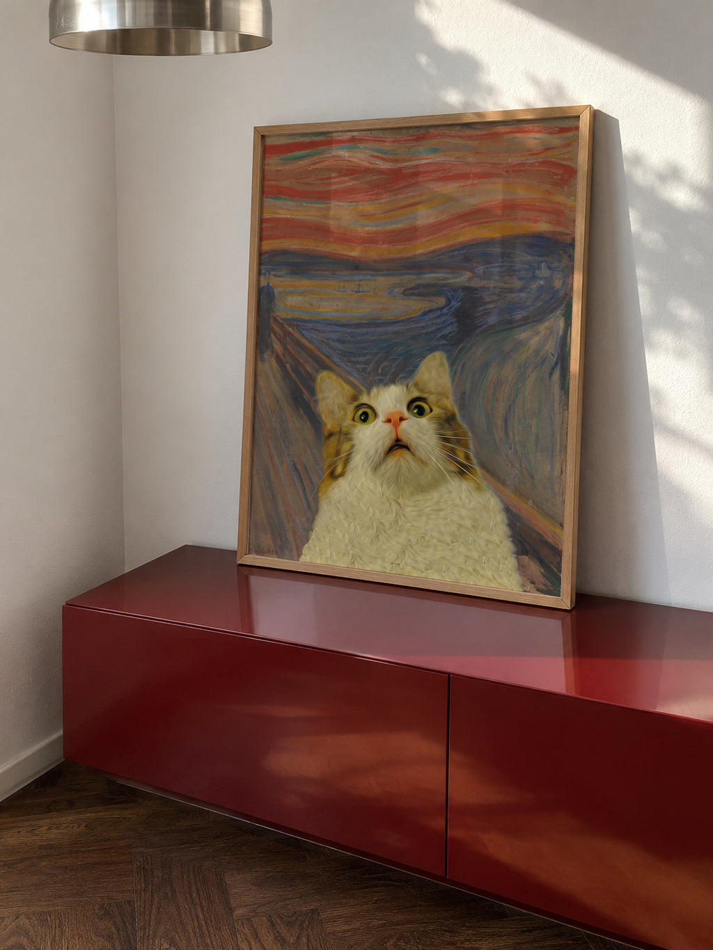 The Meow 02 - Framed poster in an interior