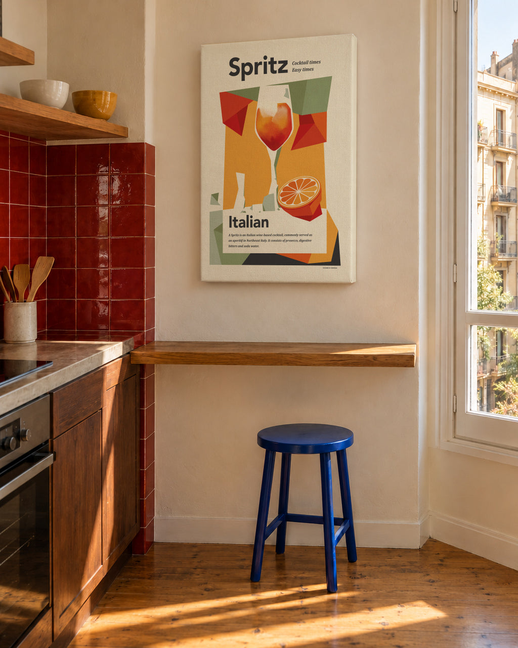 Aperol spritz print - Unframed canvas in an interior