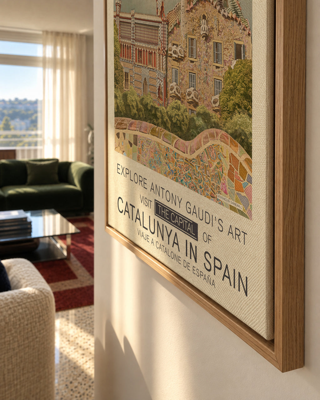 Barcelona print - Framed canvas detail