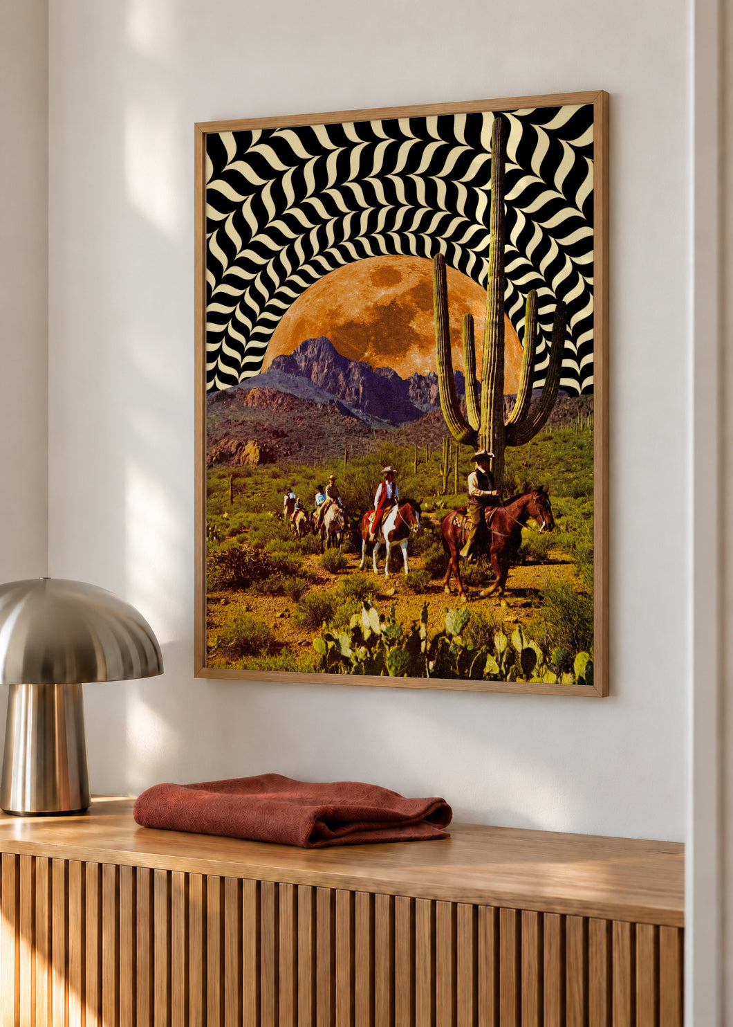 Illusionary Cowboys - Framed poster in an interior